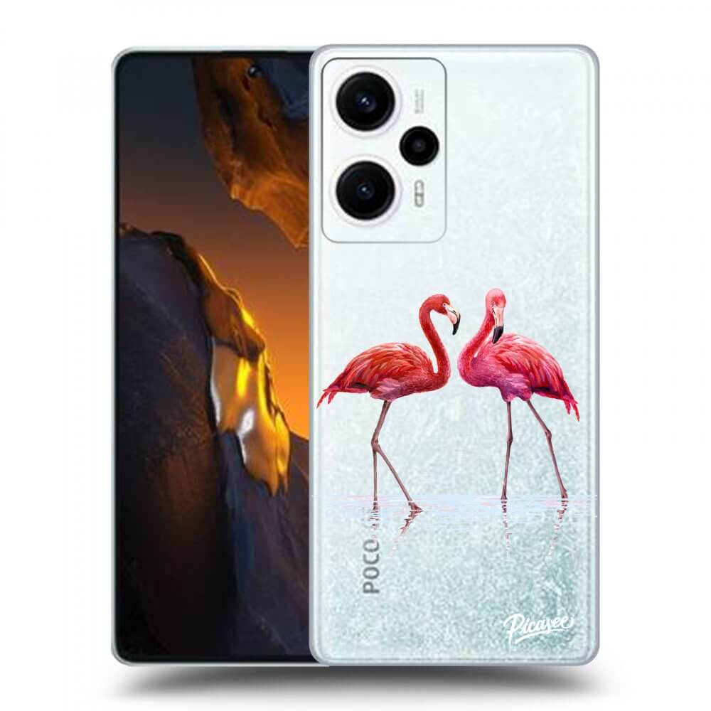 Silikonový Průhledný Obal Pro Xiaomi Poco F5 - Flamingos Pár