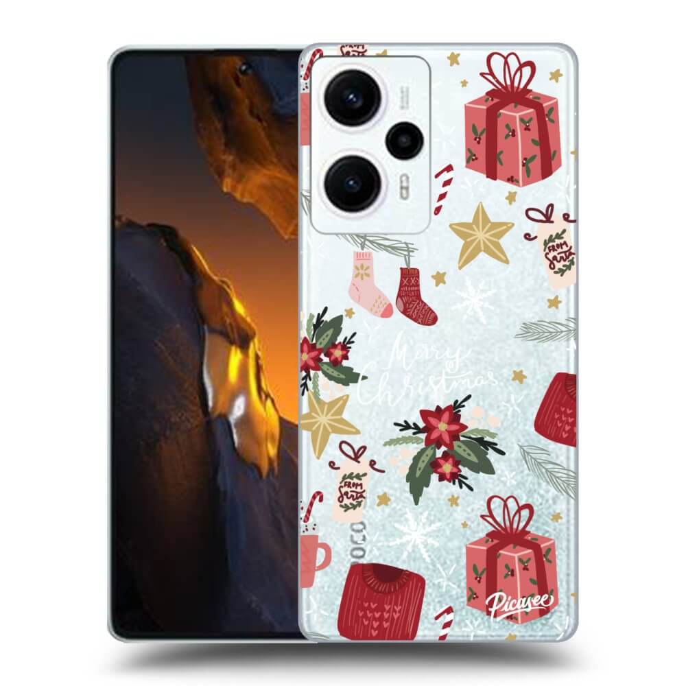 Silikonový Průhledný Obal Pro Xiaomi Poco F5 - Christmas