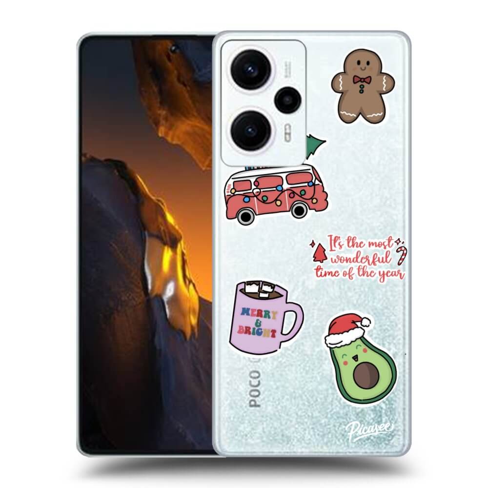 Silikonový Průhledný Obal Pro Xiaomi Poco F5 - Christmas Stickers