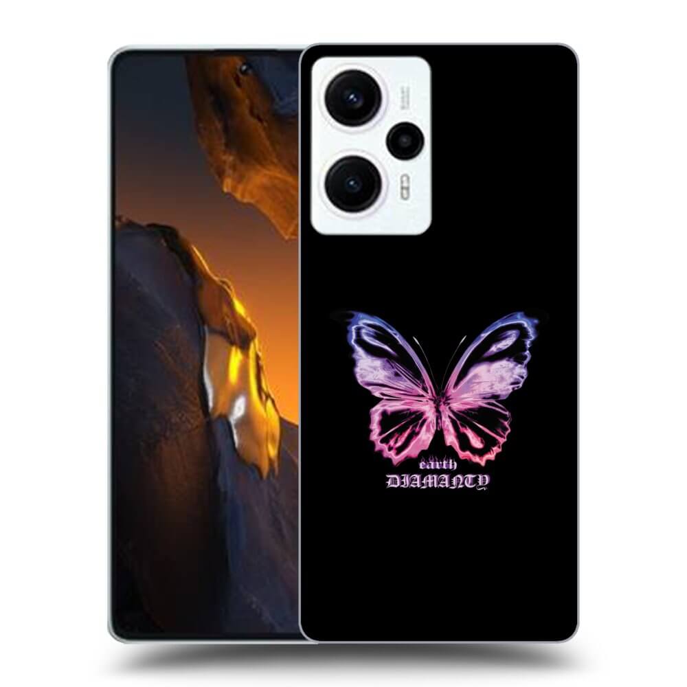 Silikonový černý Obal Pro Xiaomi Poco F5 - Diamanty Purple