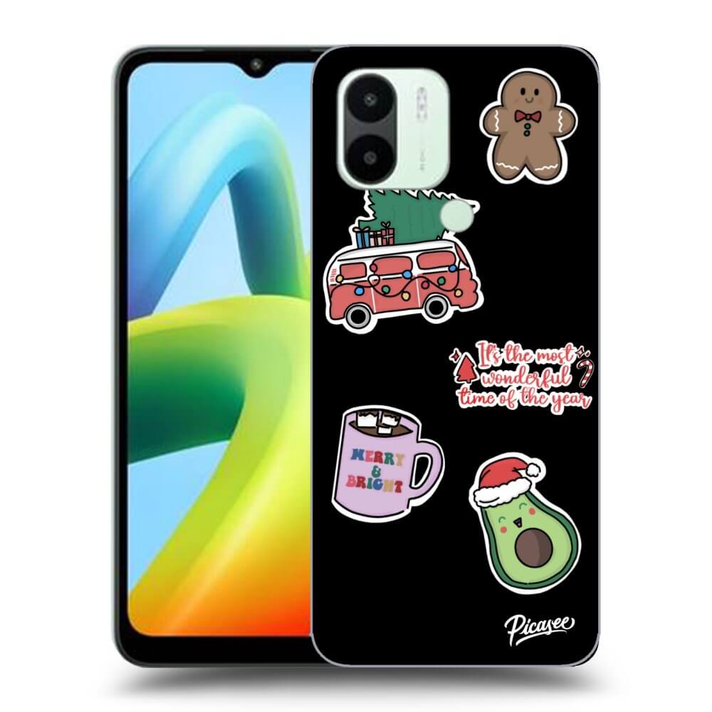 Silikonový černý Obal Pro Xiaomi Redmi A2 - Christmas Stickers