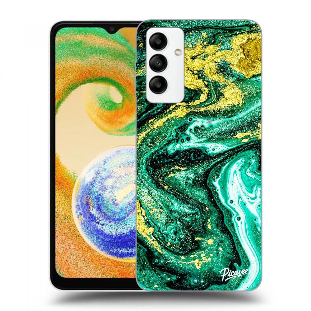 Silikonový Průhledný Obal Pro Samsung Galaxy A04s A047F - Green Gold