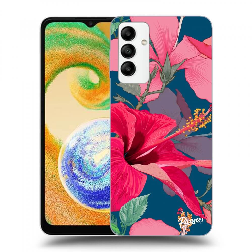 Silikonový černý Obal Pro Samsung Galaxy A04s A047F - Hibiscus