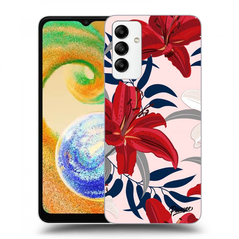 Silikonový černý Obal Pro Samsung Galaxy A04s A047F - Red Lily