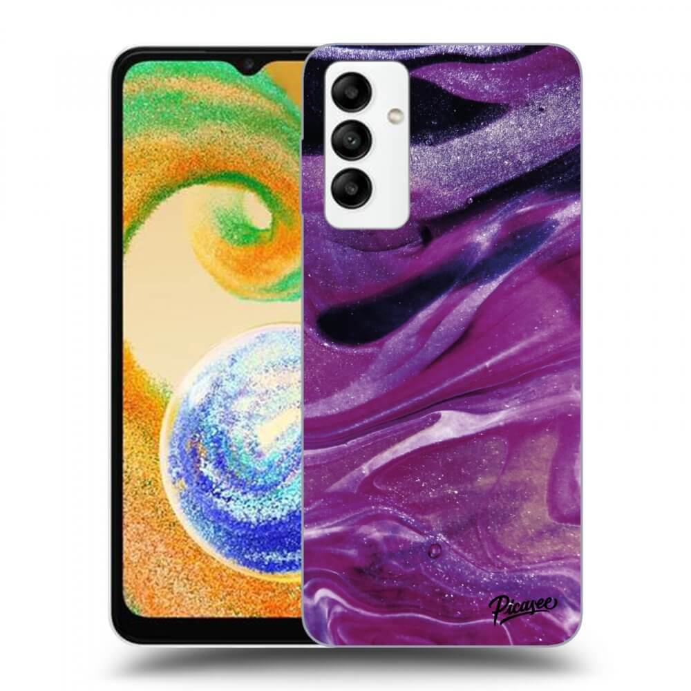 Silikonový Průhledný Obal Pro Samsung Galaxy A04s A047F - Purple Glitter