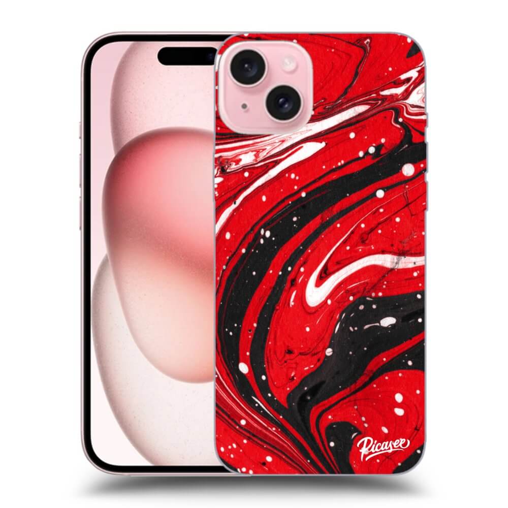 Silikonový černý Obal Pro Apple IPhone 15 - Red Black