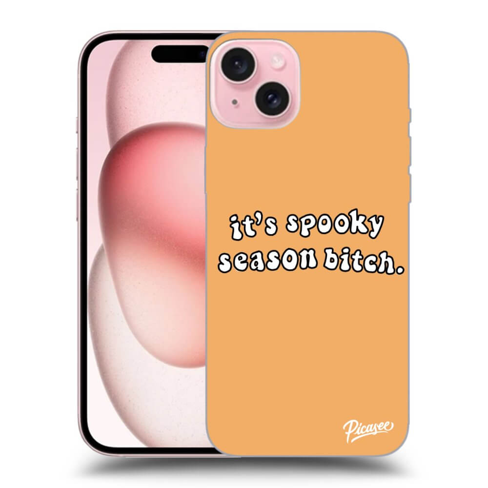 Silikonový černý Obal Pro Apple IPhone 15 - Spooky Season