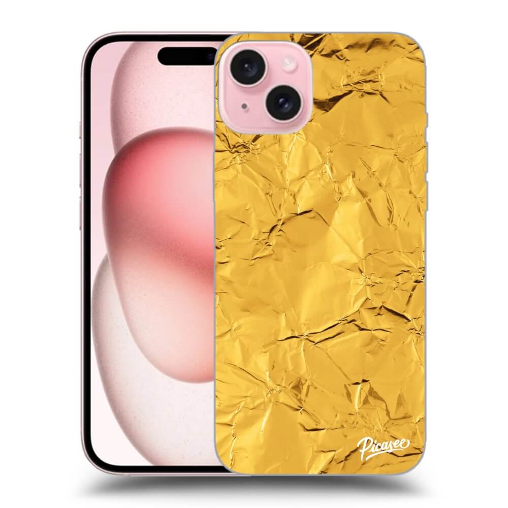 Silikonový černý Obal Pro Apple IPhone 15 - Gold