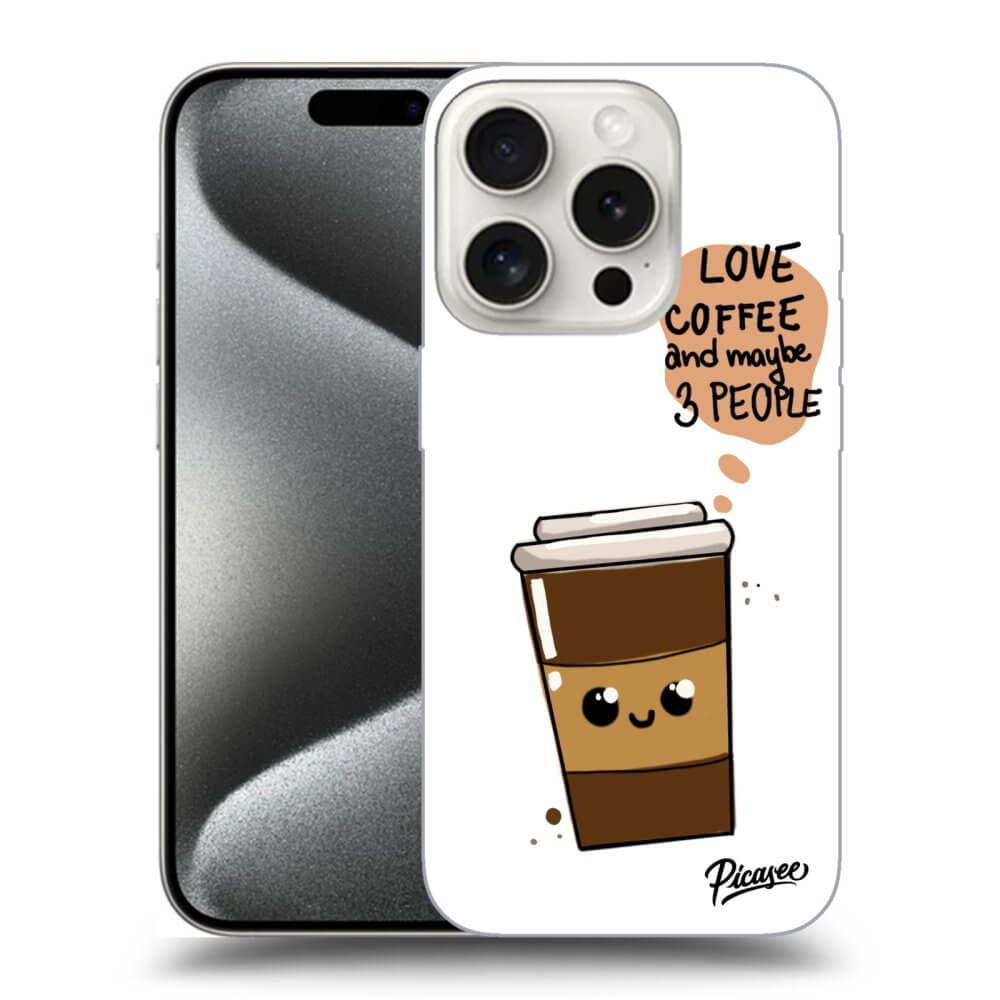 Silikonový černý Obal Pro Apple IPhone 15 Pro - Cute Coffee