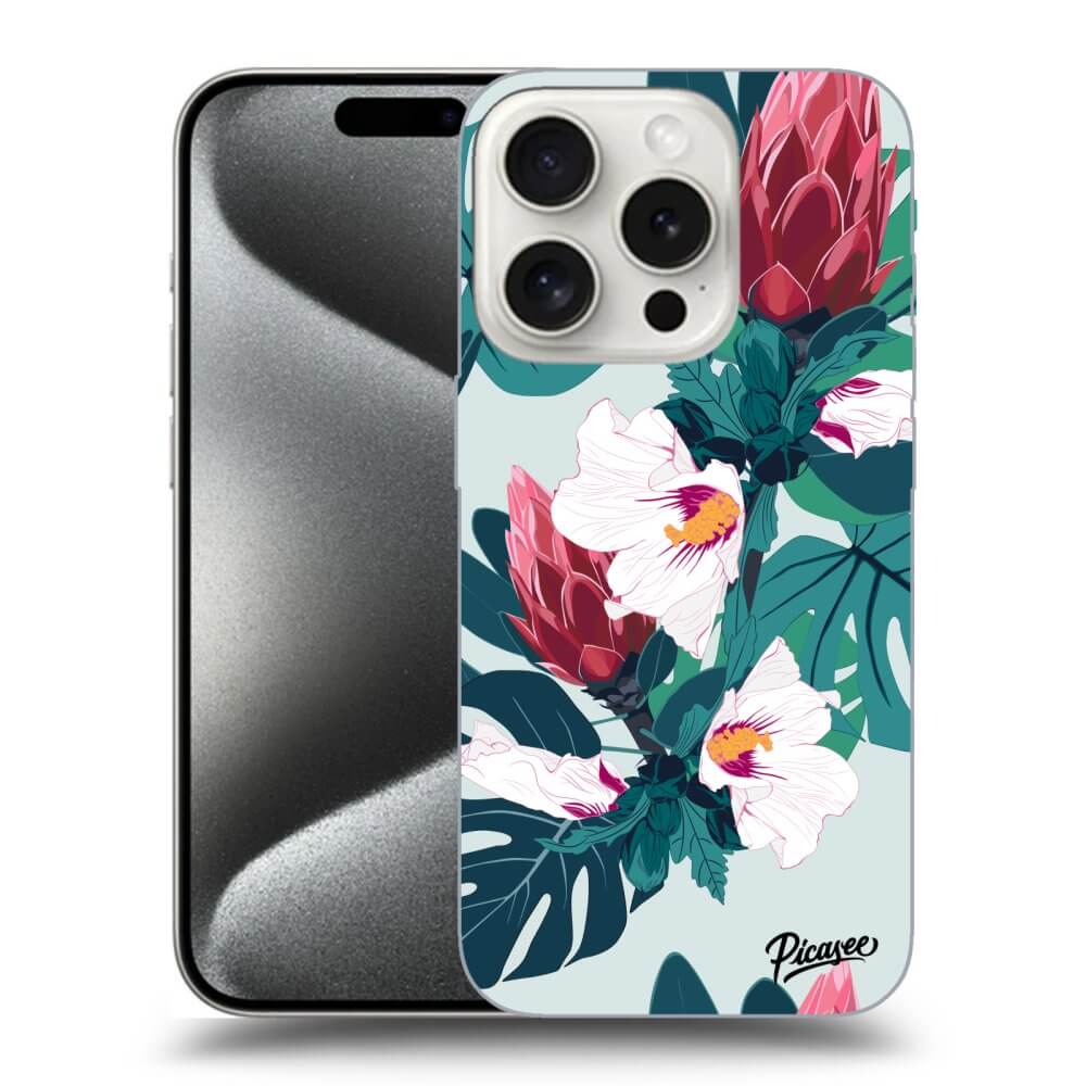 Silikonový černý Obal Pro Apple IPhone 15 Pro - Rhododendron