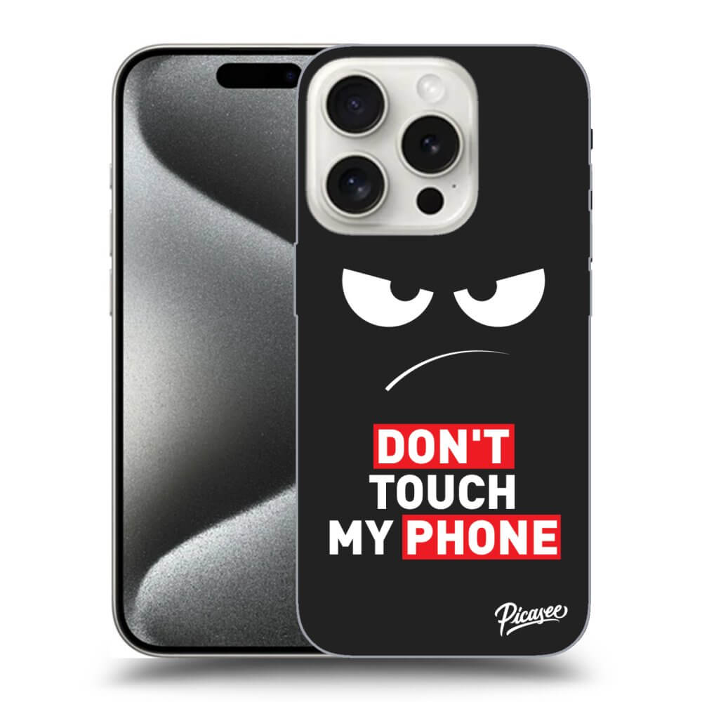 Silikonový černý Obal Pro Apple IPhone 15 Pro - Angry Eyes - Transparent