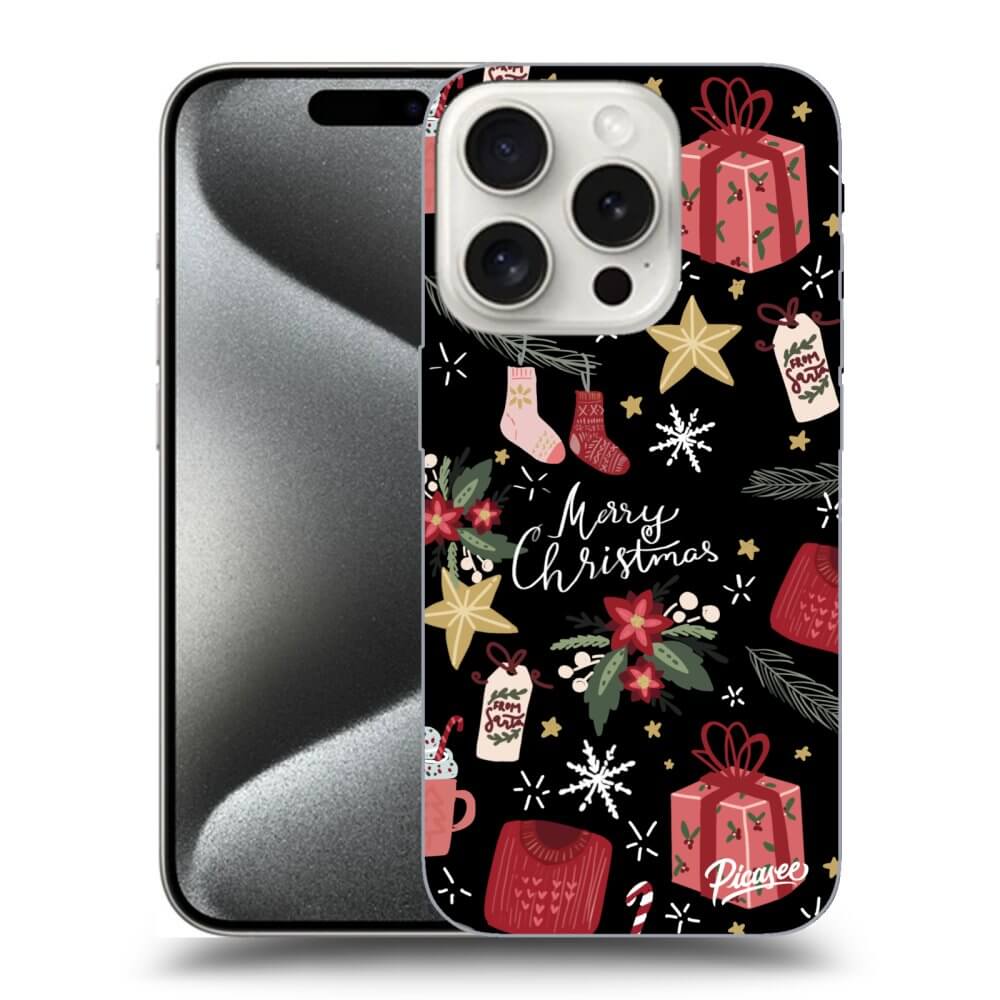 Silikonový černý Obal Pro Apple IPhone 15 Pro - Christmas