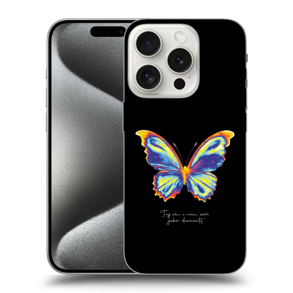 Silikonový černý Obal Pro Apple IPhone 15 Pro - Diamanty Black