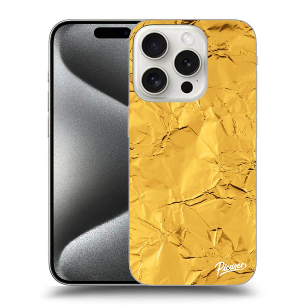 Silikonový černý Obal Pro Apple IPhone 15 Pro - Gold