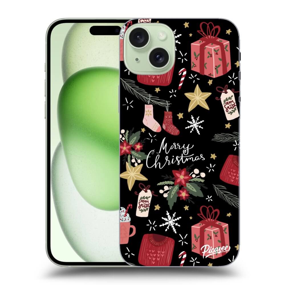 Silikonový černý Obal Pro Apple IPhone 15 Plus - Christmas