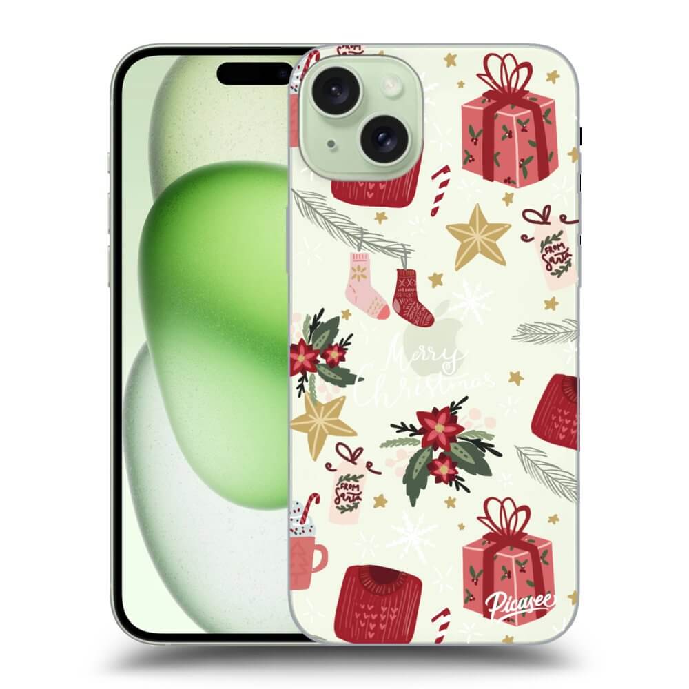 Silikonový Průhledný Obal Pro Apple IPhone 15 Plus - Christmas