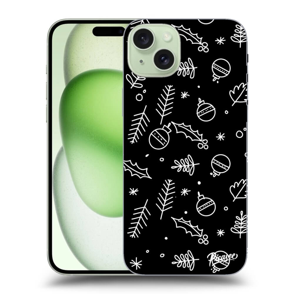 Silikonový černý Obal Pro Apple IPhone 15 Plus - Mistletoe