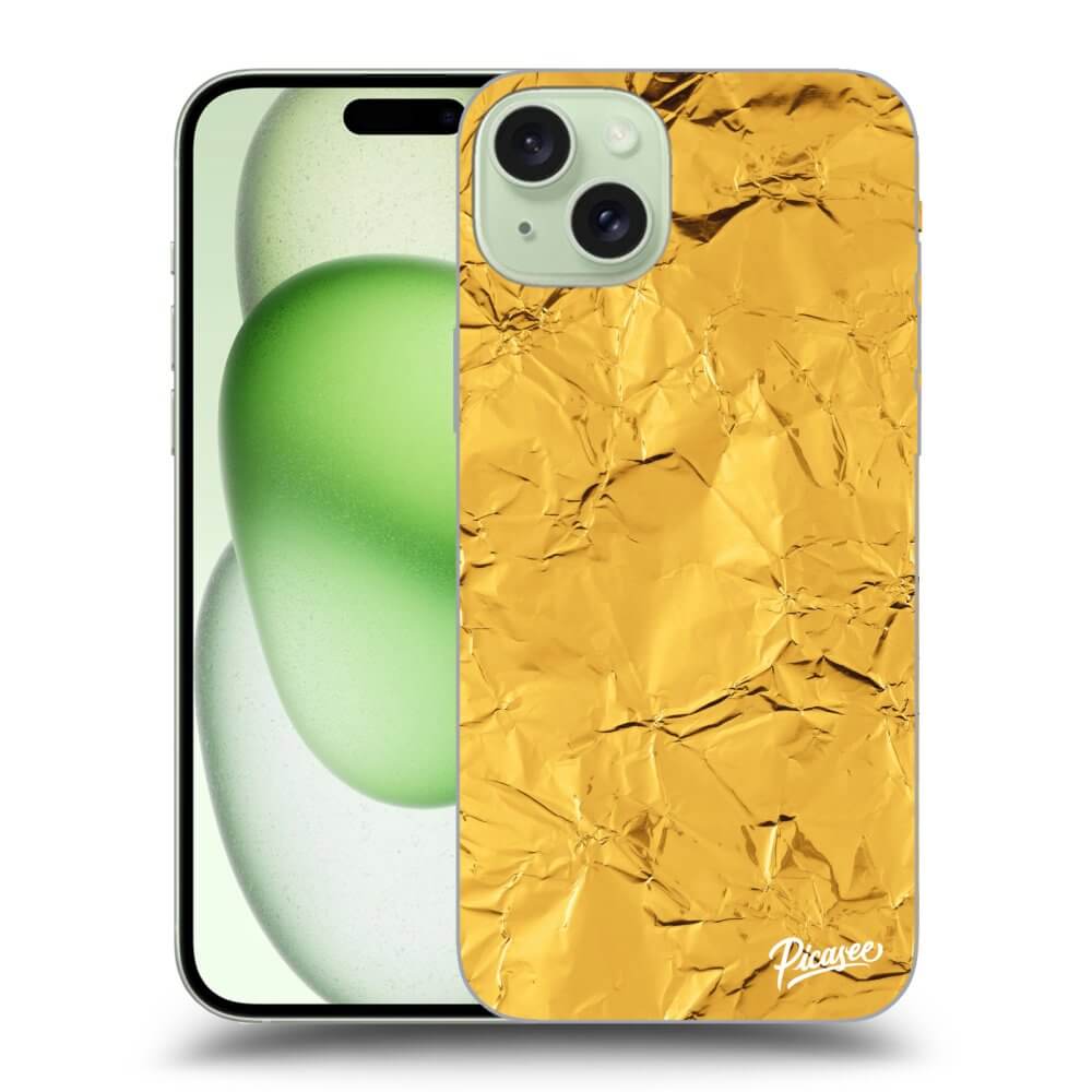 Silikonový Průhledný Obal Pro Apple IPhone 15 Plus - Gold