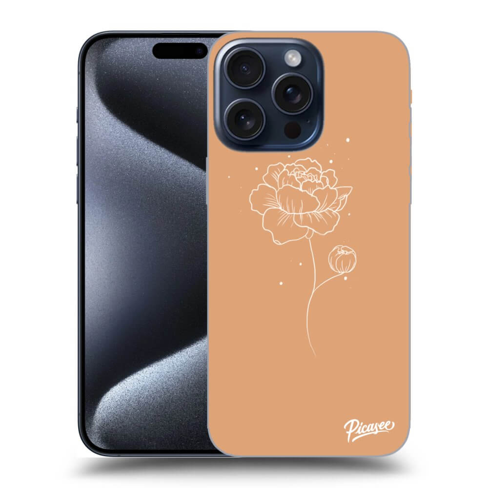 Silikonový Průhledný Obal Pro Apple IPhone 15 Pro Max - Peonies