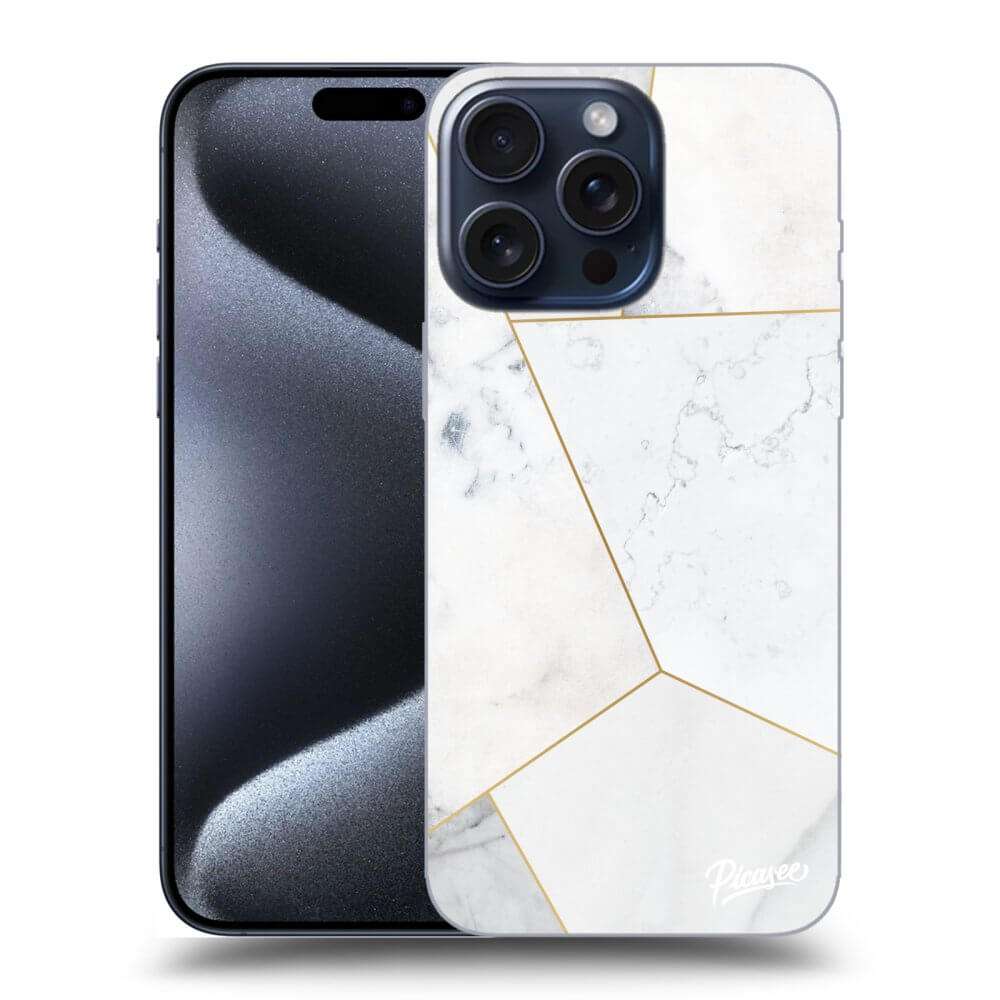 Silikonový Průhledný Obal Pro Apple IPhone 15 Pro Max - White Tile