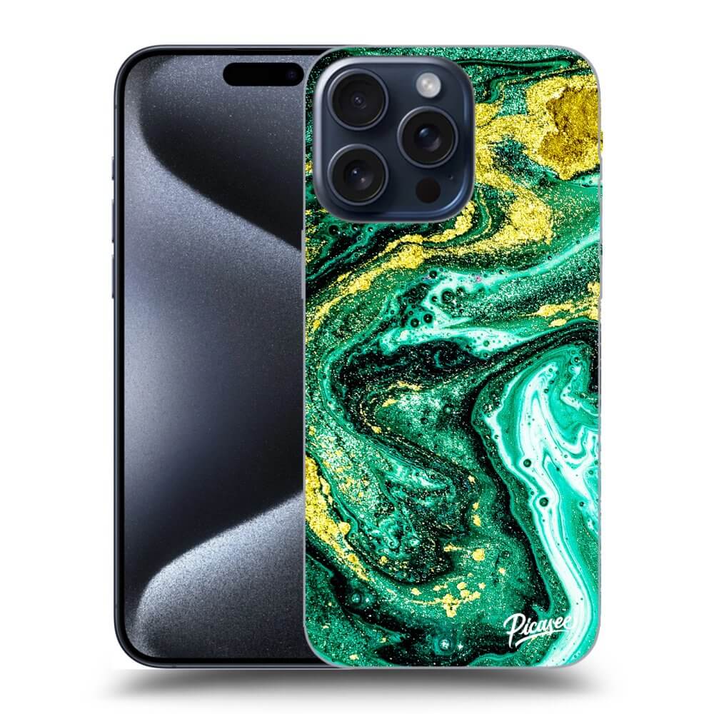 Silikonový černý Obal Pro Apple IPhone 15 Pro Max - Green Gold