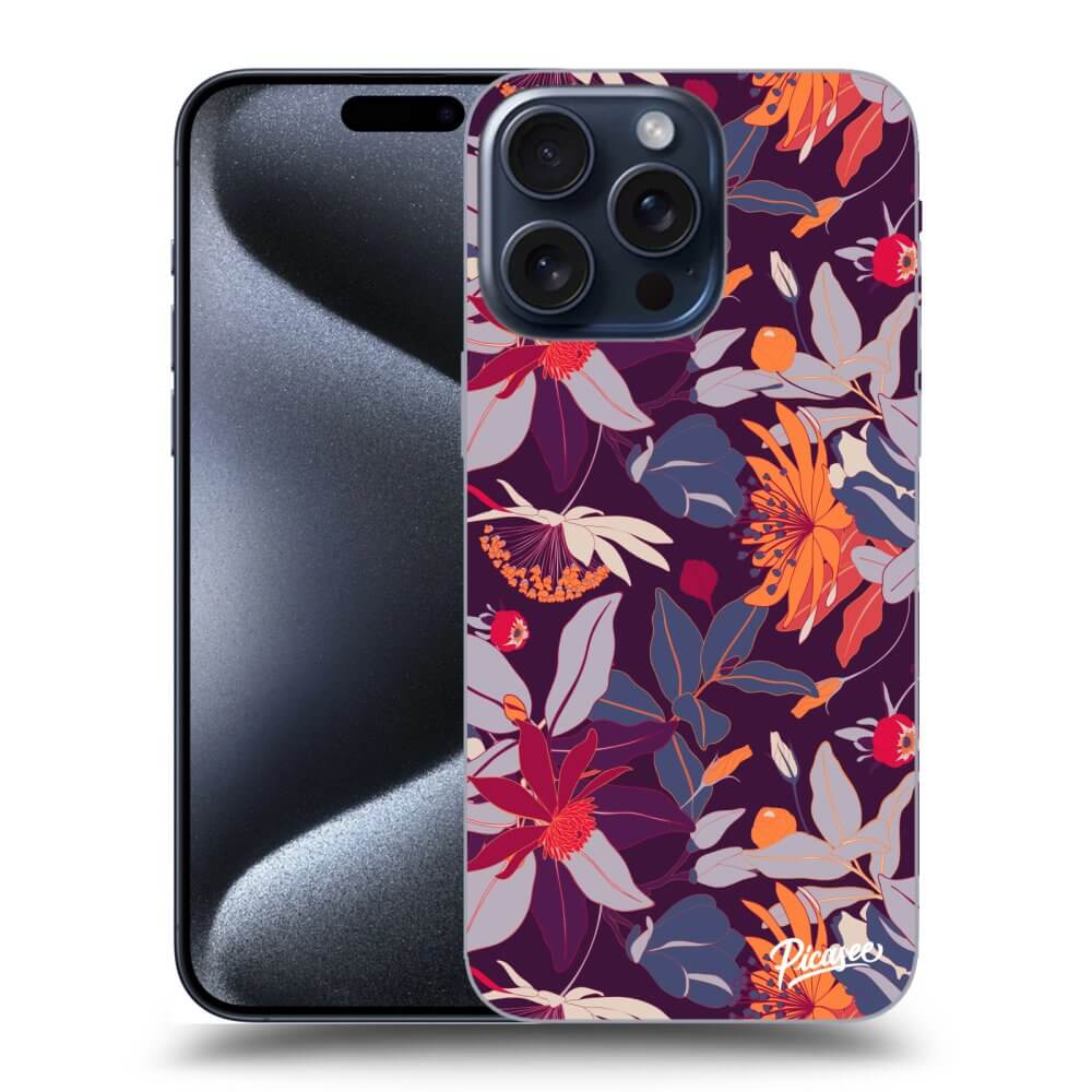 Silikonový černý Obal Pro Apple IPhone 15 Pro Max - Purple Leaf