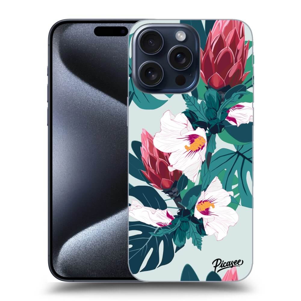 Silikonový Průhledný Obal Pro Apple IPhone 15 Pro Max - Rhododendron