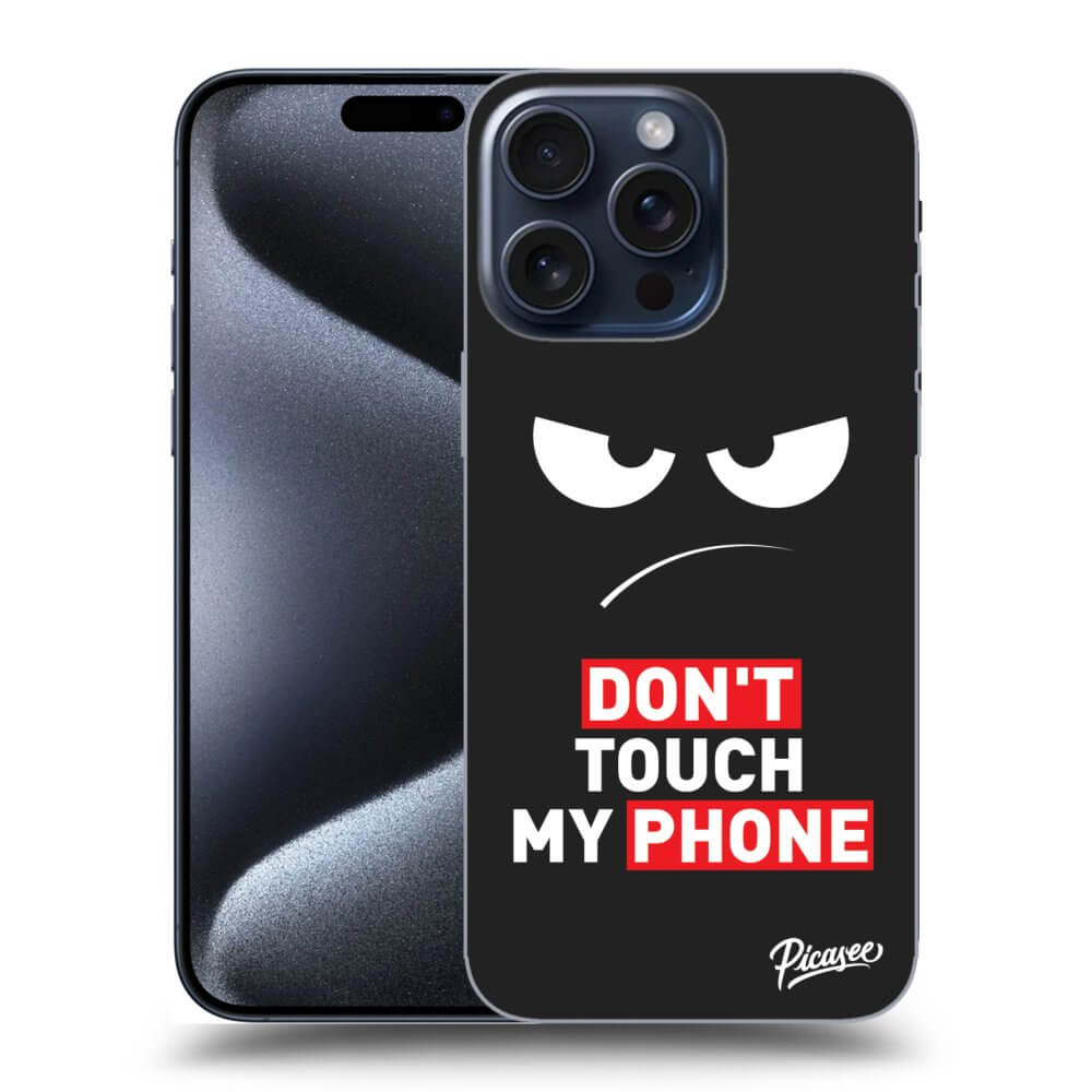 Silikonový černý Obal Pro Apple IPhone 15 Pro Max - Angry Eyes - Transparent