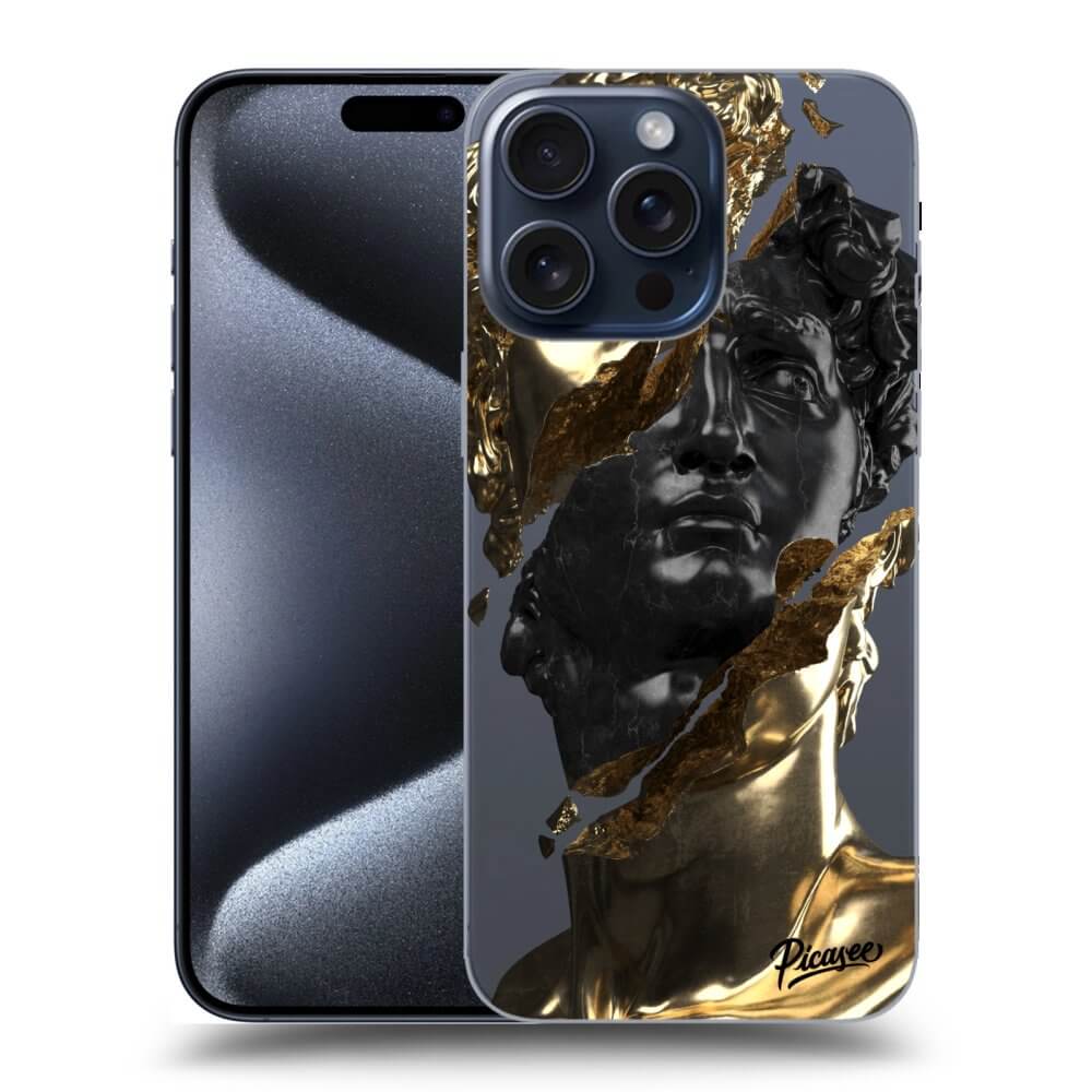 Silikonový Průhledný Obal Pro Apple IPhone 15 Pro Max - Gold - Black