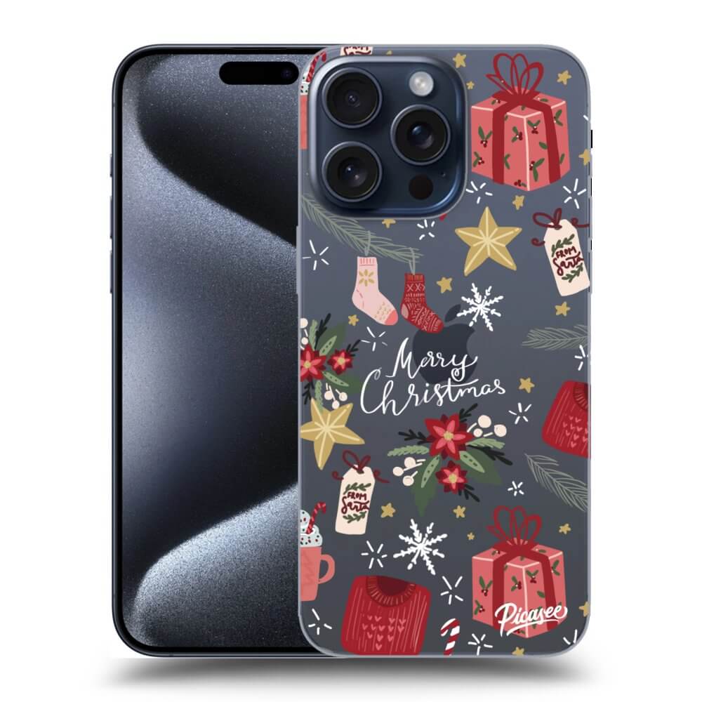 Silikonový Průhledný Obal Pro Apple IPhone 15 Pro Max - Christmas