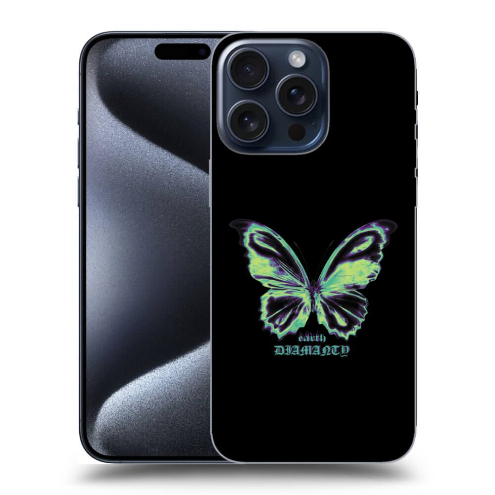 Silikonový černý Obal Pro Apple IPhone 15 Pro Max - Diamanty Blue