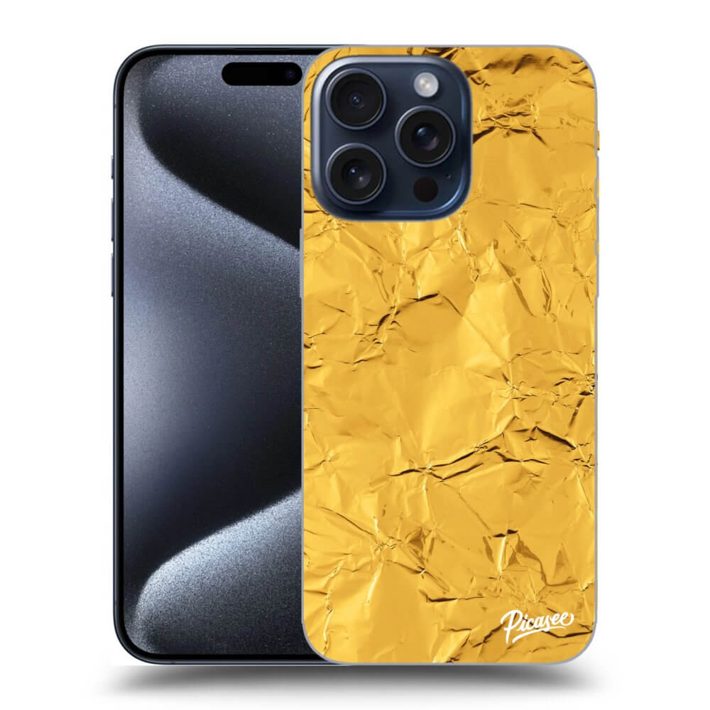 Silikonový Průhledný Obal Pro Apple IPhone 15 Pro Max - Gold