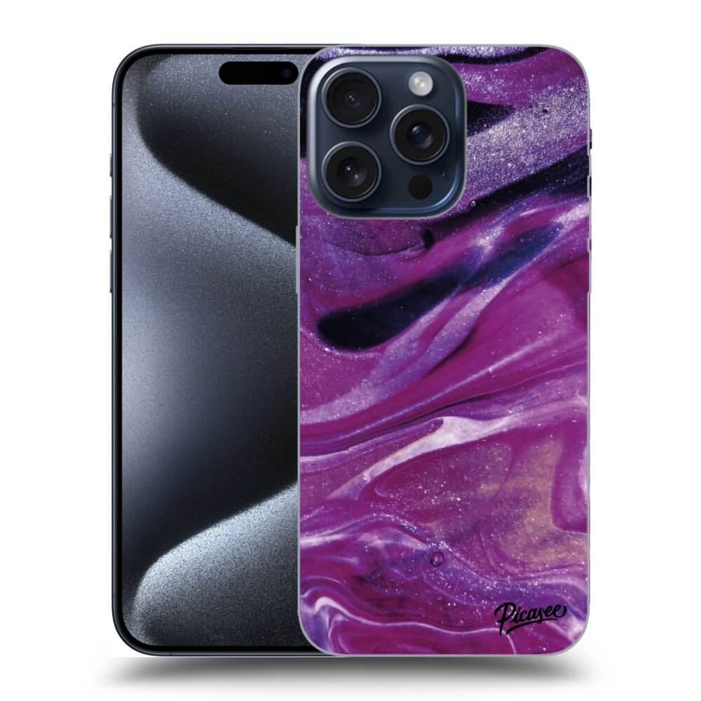 Silikonový Průhledný Obal Pro Apple IPhone 15 Pro Max - Purple Glitter