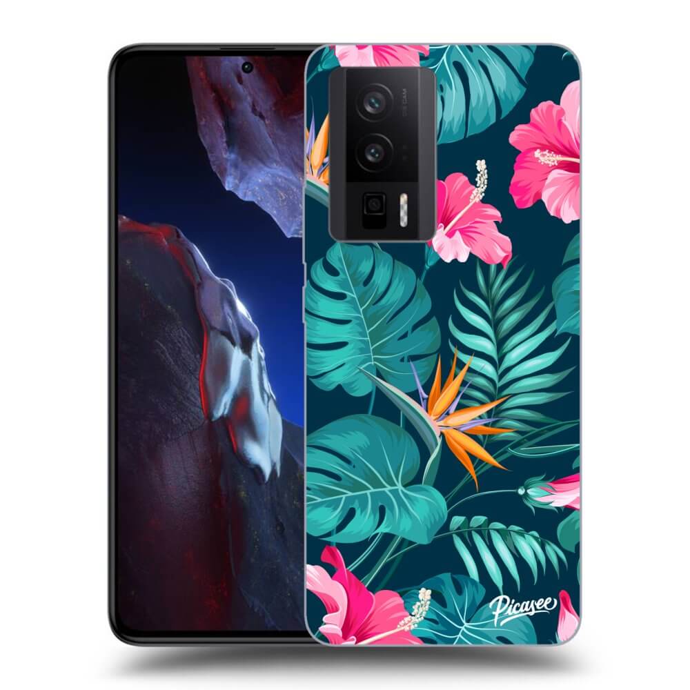 Silikonový Průhledný Obal Pro Xiaomi Poco F5 Pro 5G - Pink Monstera