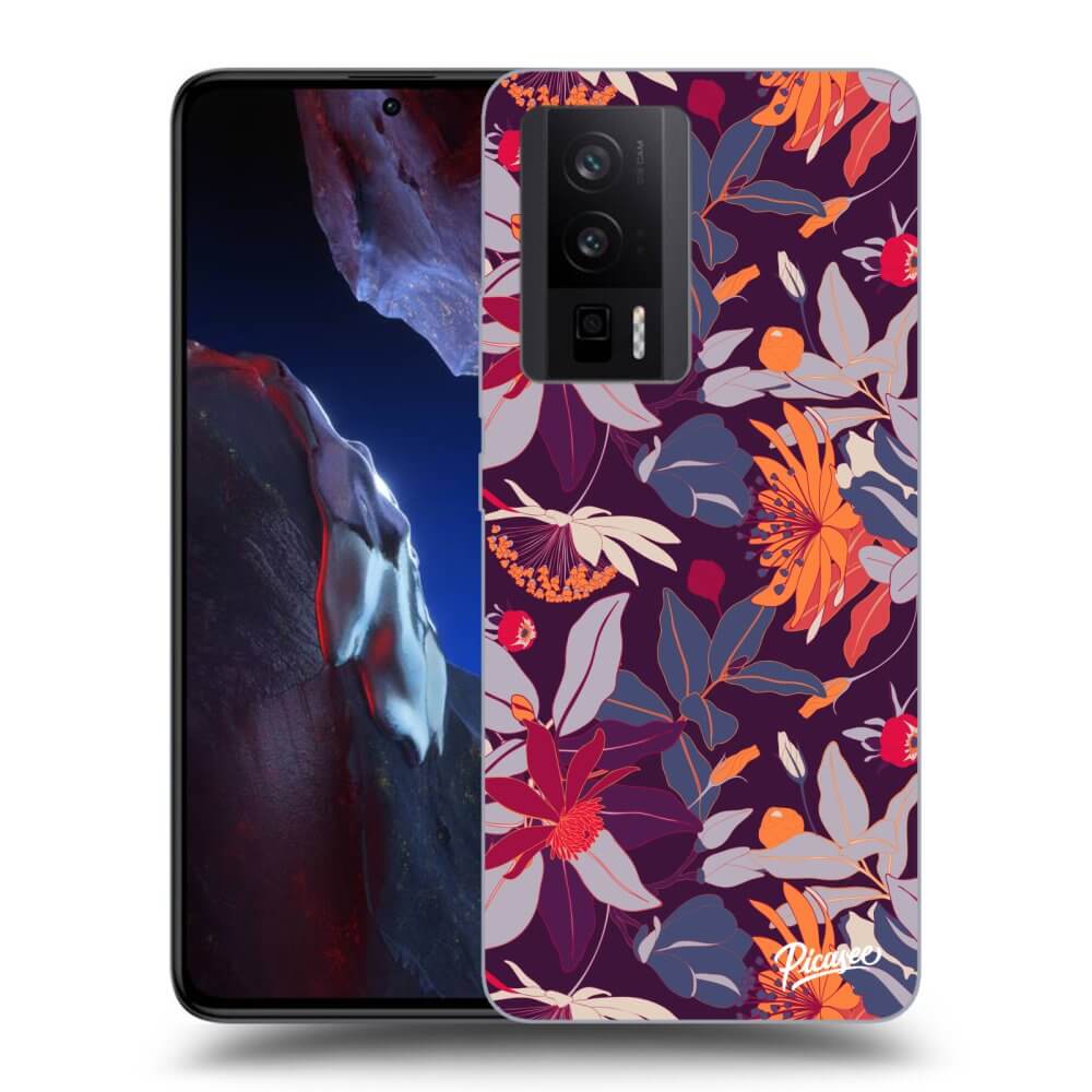 Silikonový Průhledný Obal Pro Xiaomi Poco F5 Pro 5G - Purple Leaf