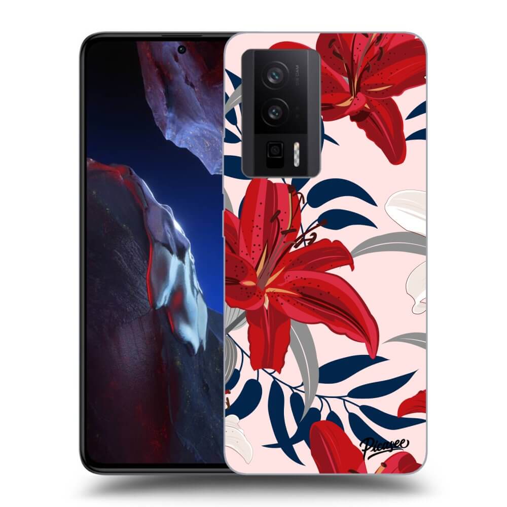 Silikonový Průhledný Obal Pro Xiaomi Poco F5 Pro 5G - Red Lily