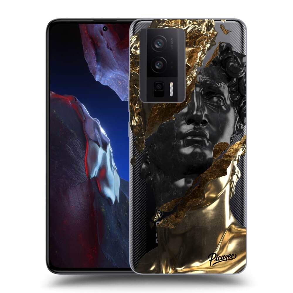 Silikonový Průhledný Obal Pro Xiaomi Poco F5 Pro 5G - Gold - Black