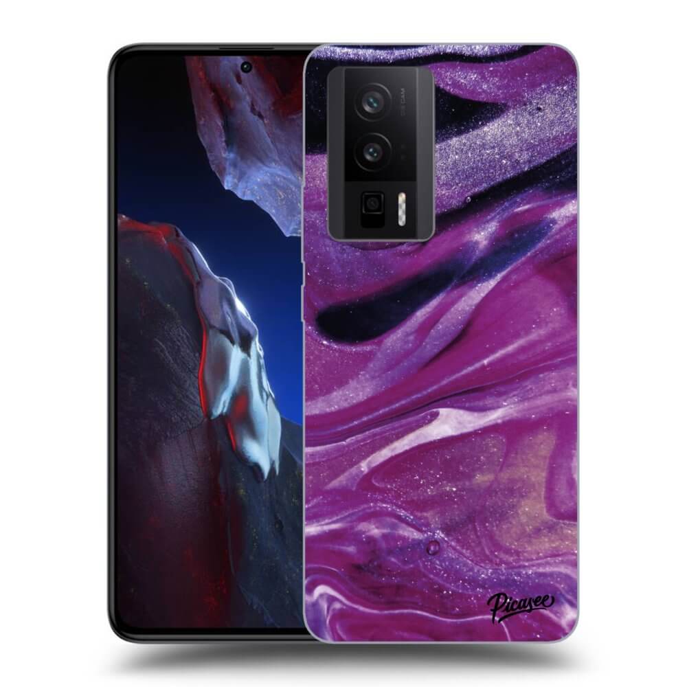 Silikonový černý Obal Pro Xiaomi Poco F5 Pro 5G - Purple Glitter