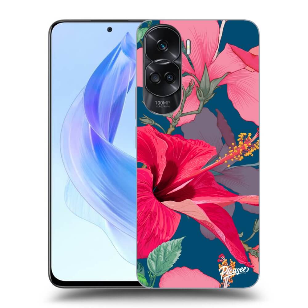 Silikonový černý Obal Pro Honor 90 Lite 5G - Hibiscus