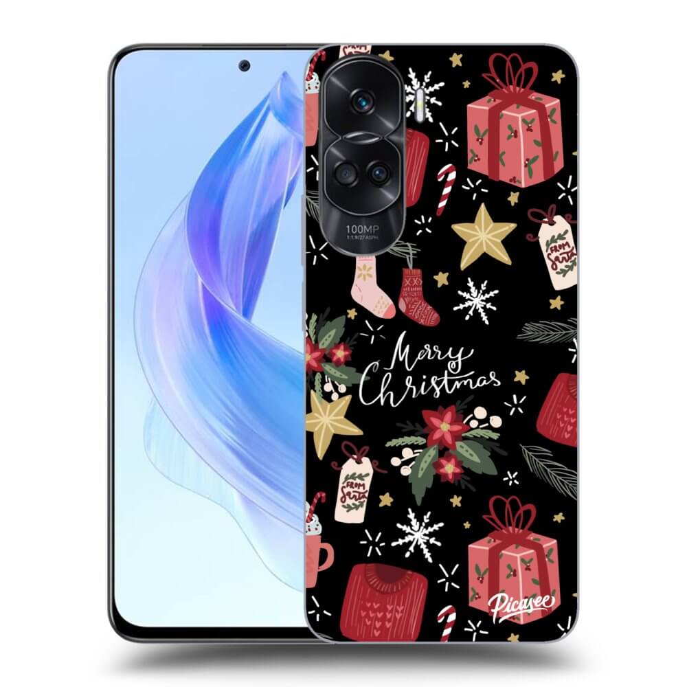 Silikonový černý Obal Pro Honor 90 Lite 5G - Christmas