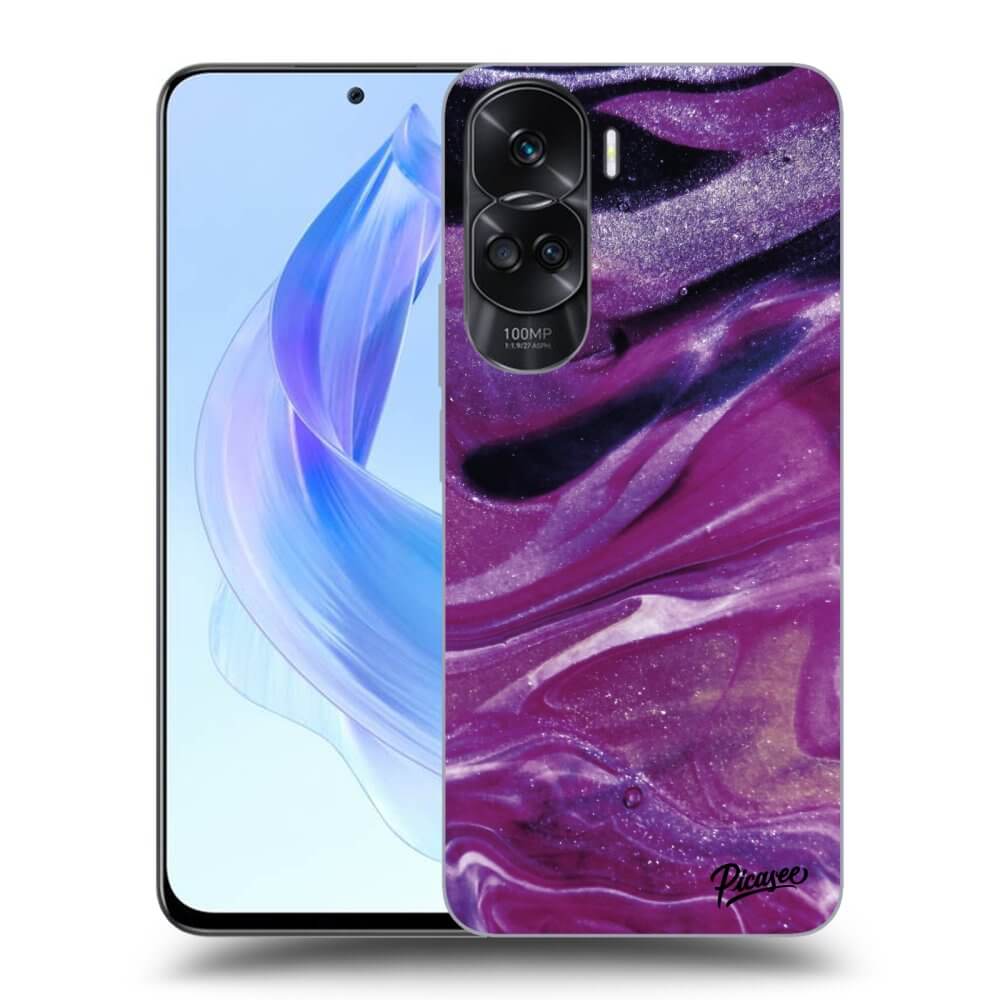 Silikonový černý Obal Pro Honor 90 Lite 5G - Purple Glitter