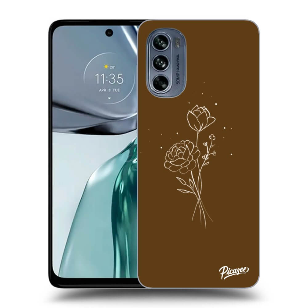 Silikonový černý Obal Pro Motorola Moto G62 - Brown Flowers