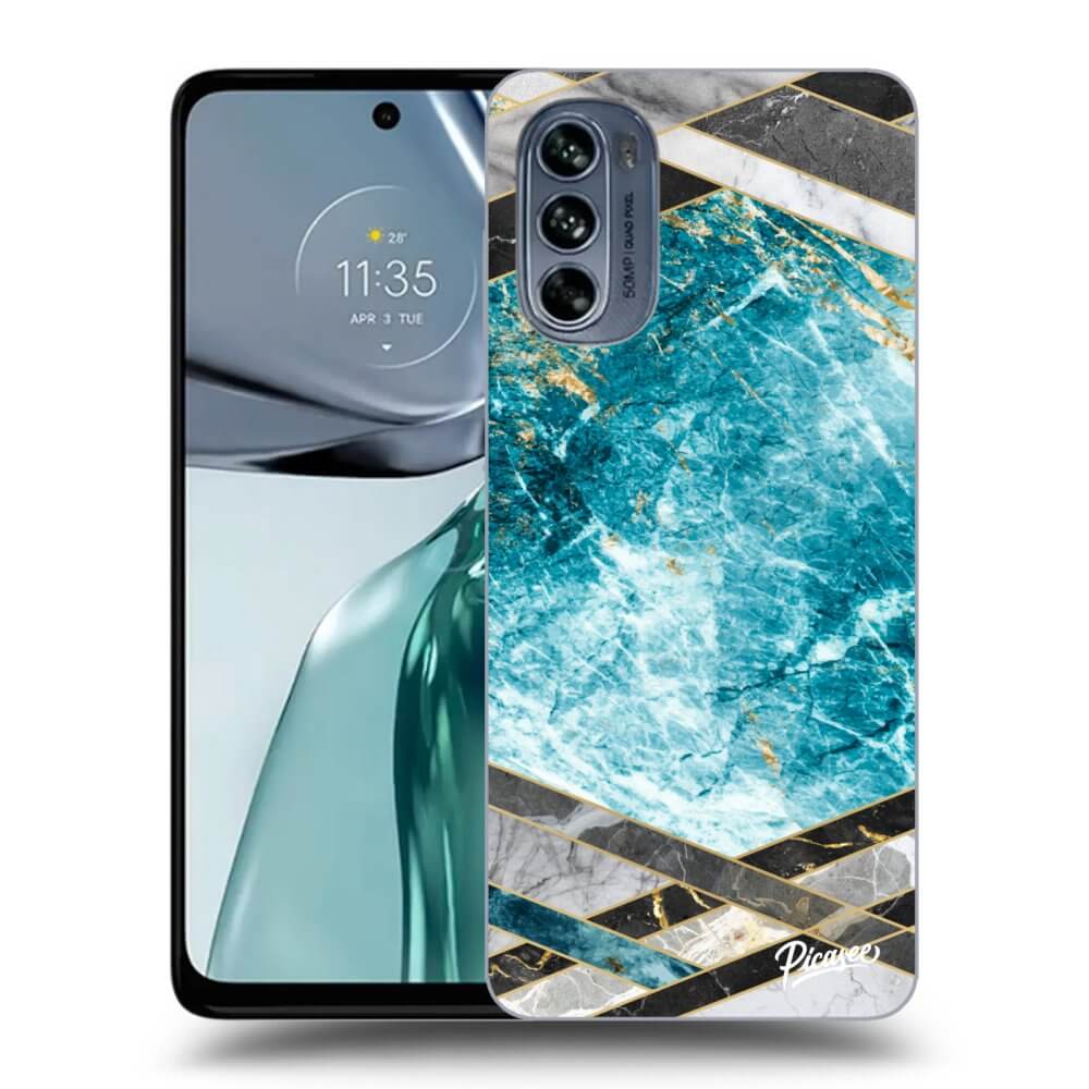 Silikonový Průhledný Obal Pro Motorola Moto G62 - Blue Geometry