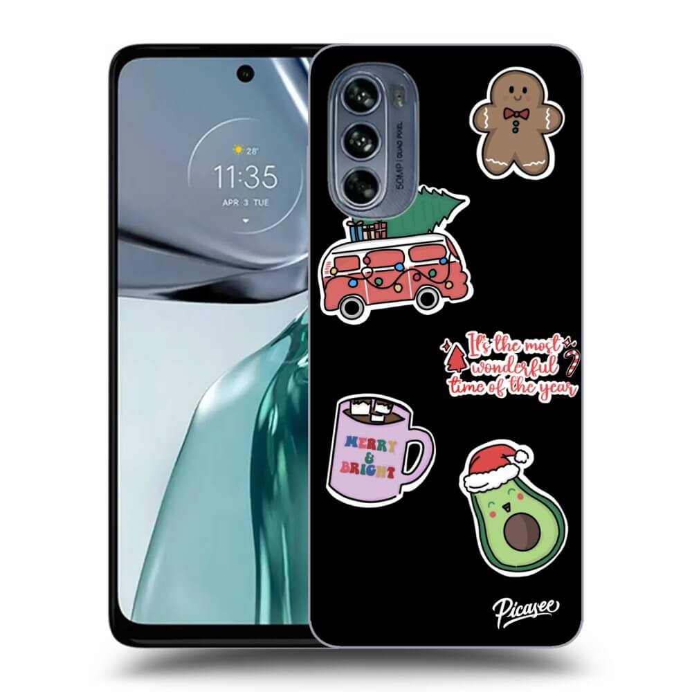 Silikonový černý Obal Pro Motorola Moto G62 - Christmas Stickers