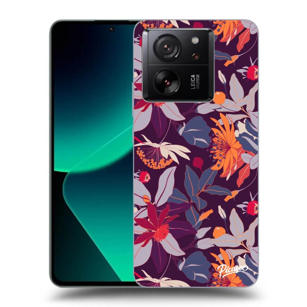 Silikonový Průhledný Obal Pro Xiaomi 13T Pro - Purple Leaf