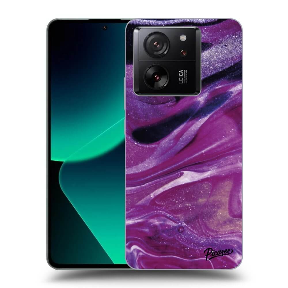 Silikonový Průhledný Obal Pro Xiaomi 13T Pro - Purple Glitter