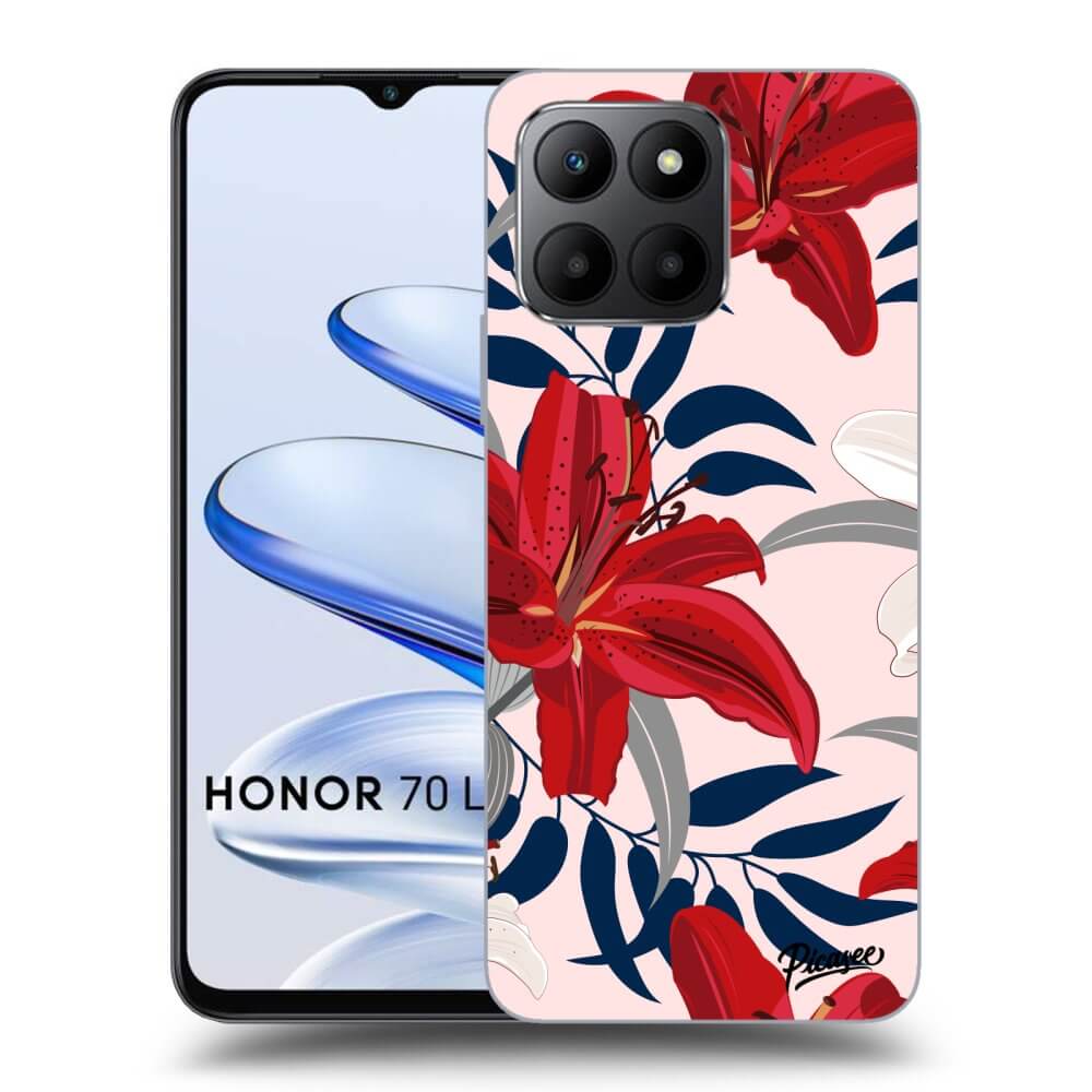 Silikonový Průhledný Obal Pro Honor 70 Lite - Red Lily