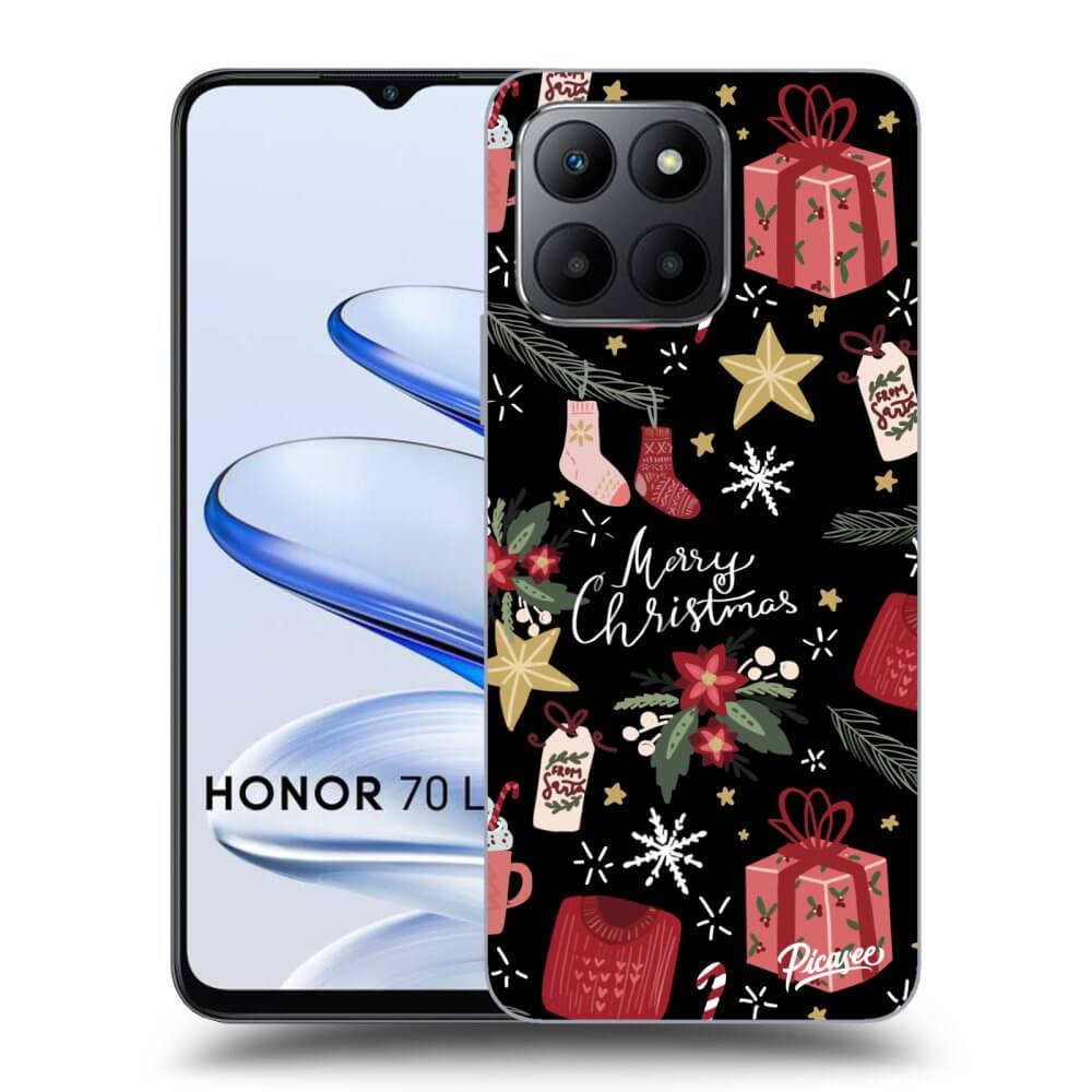 Silikonový černý Obal Pro Honor 70 Lite - Christmas