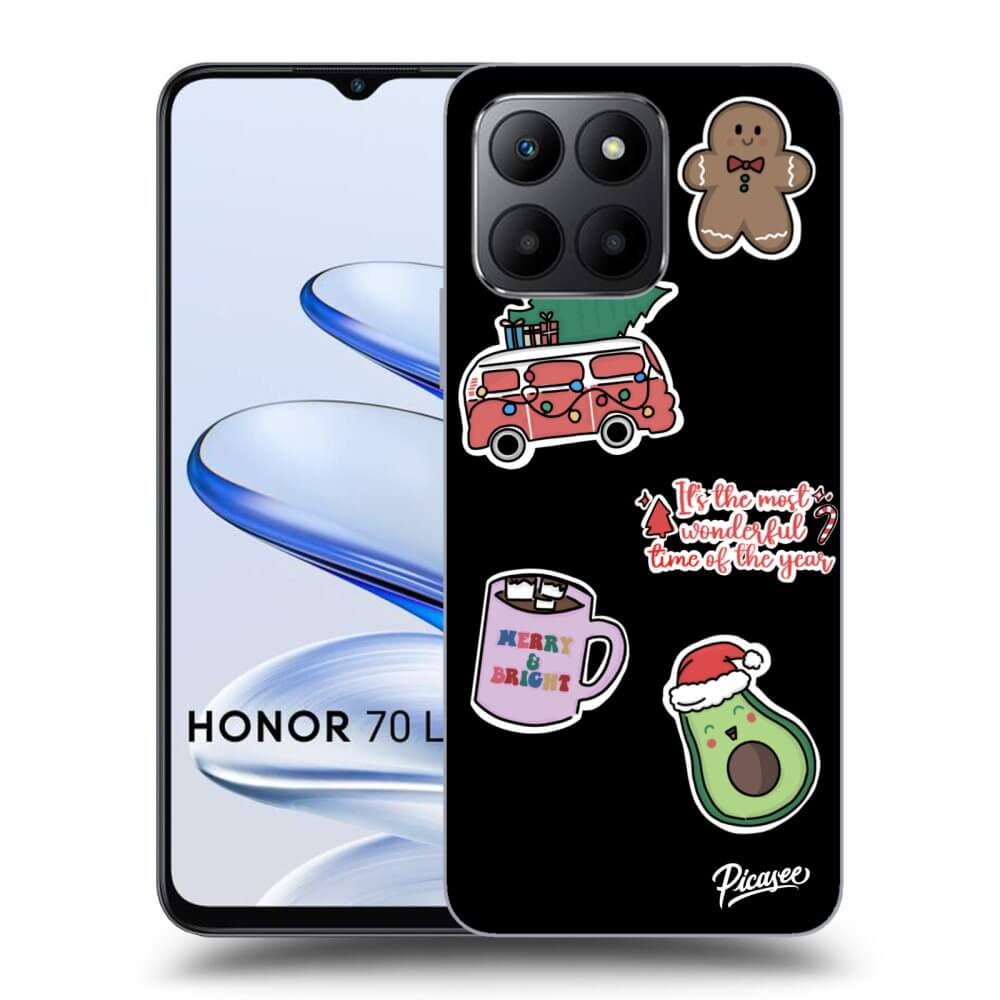 Silikonový černý Obal Pro Honor 70 Lite - Christmas Stickers