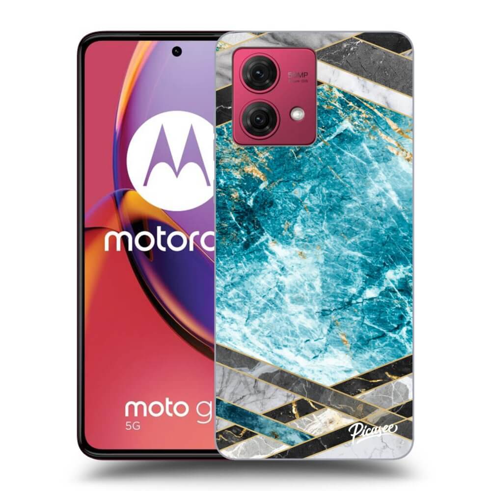 Silikonový Průhledný Obal Pro Motorola Moto G84 5G - Blue Geometry